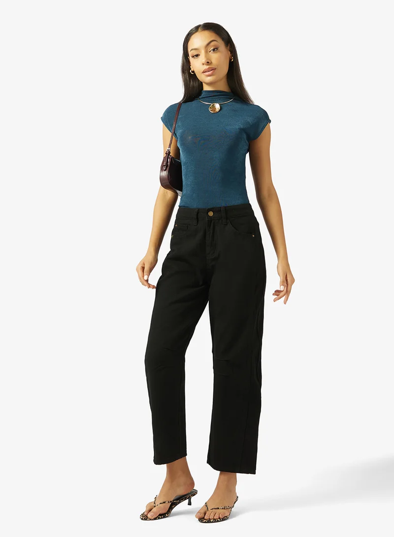 جينجر High Rise Wide Leg Jeans